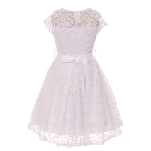 Big Girls Lace Glitter Stone Belt Special Occasion Skater Dress 8-14 - SophiasStyle.com